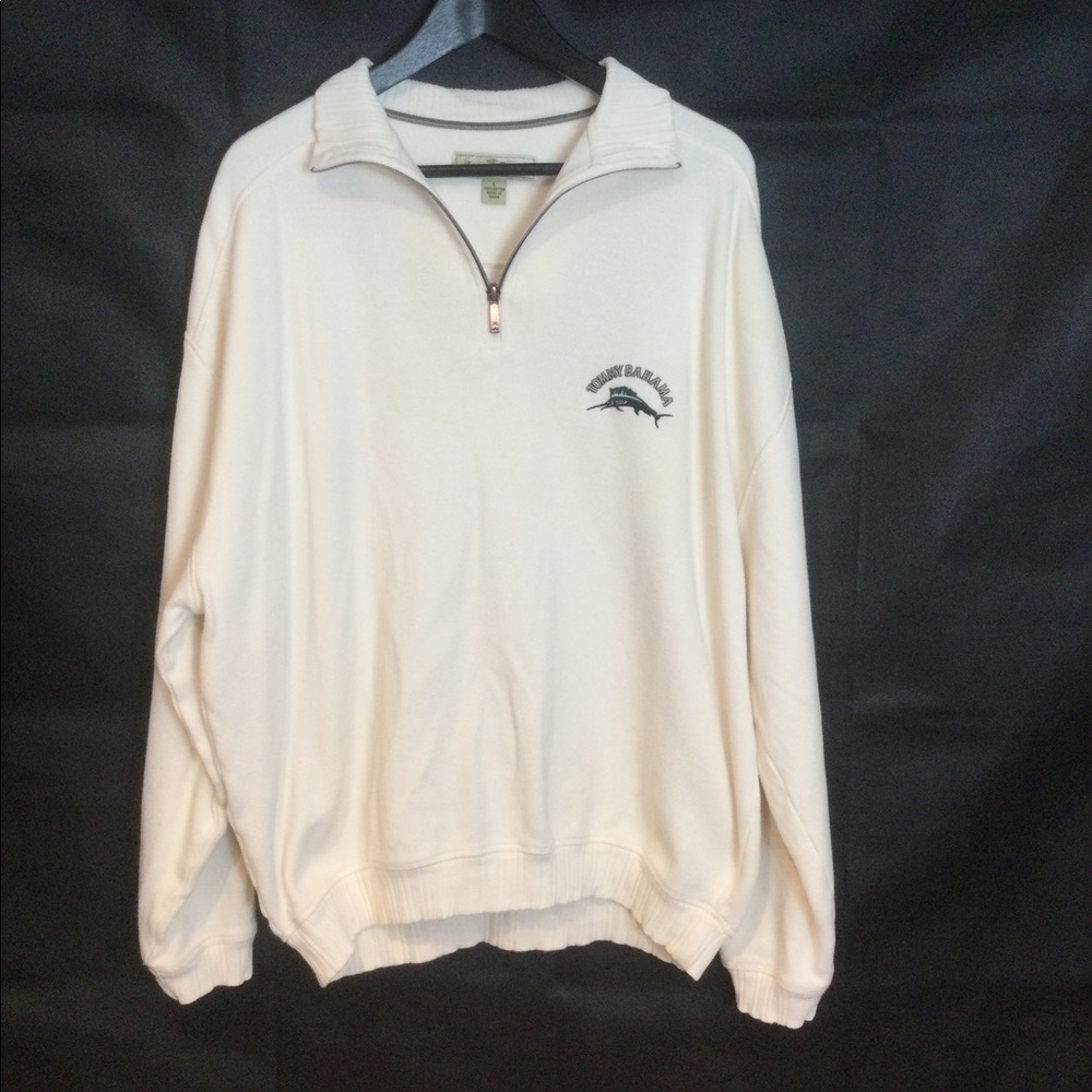 TOMMY BAHAMA QUARTER ZIP PULLOVER SWEATER SZ L